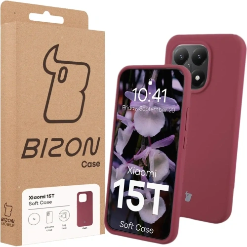 Silikonowe etui Bizon Soft Case do Xiaomi 15T ciemnofioletowe