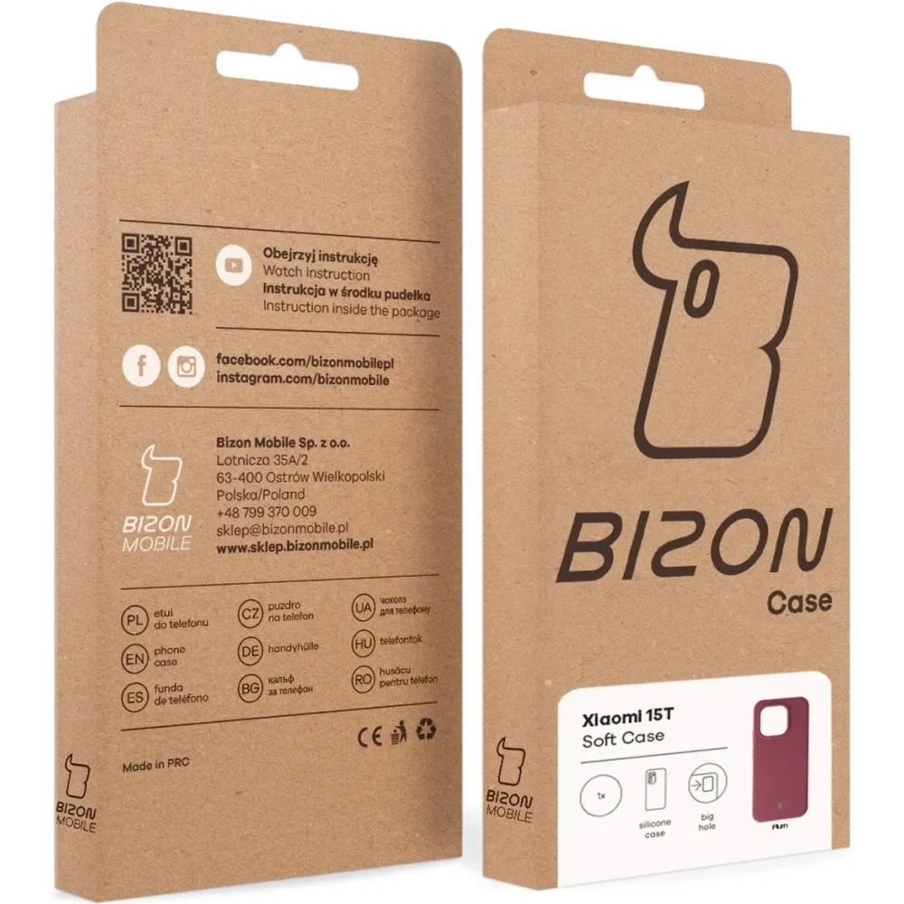 Silikonowe etui Bizon Soft Case do Xiaomi 15T ciemnofioletowe