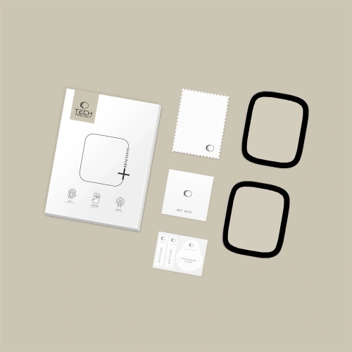 Szkło hybrydowe Tech-Protect Glass Flex+ do Apple Watch 4/5/6/SE 1 / 2 / 3 40mm Black [2 PACK]