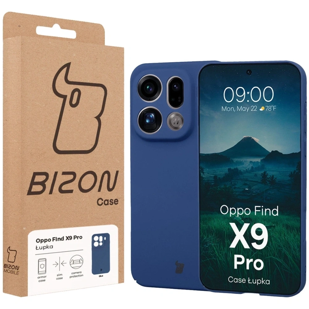 Etui Bizon Case Łupka do Oppo Find X9 Pro niebieskie