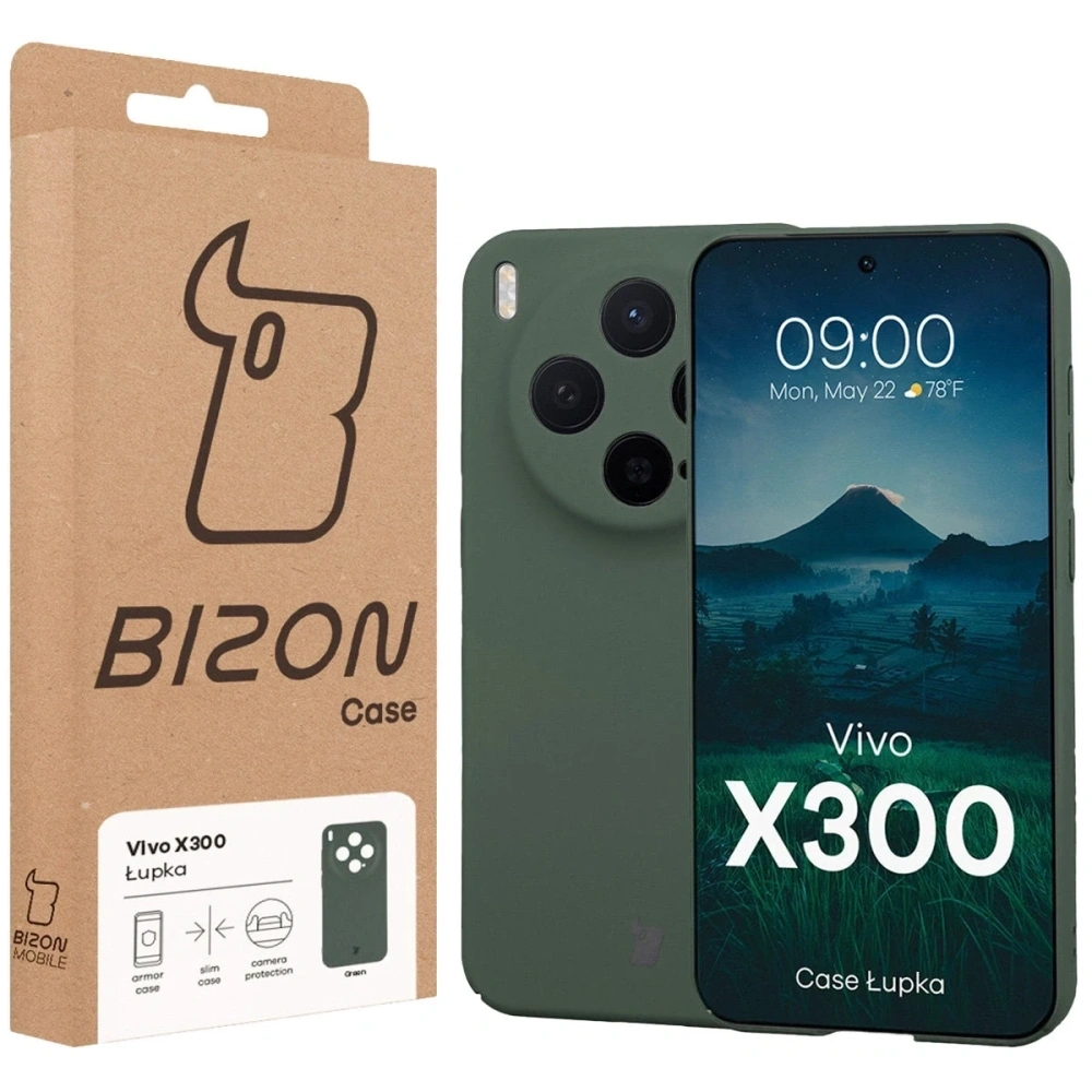 Etui Bizon Case Łupka do Vivo X300 zielone