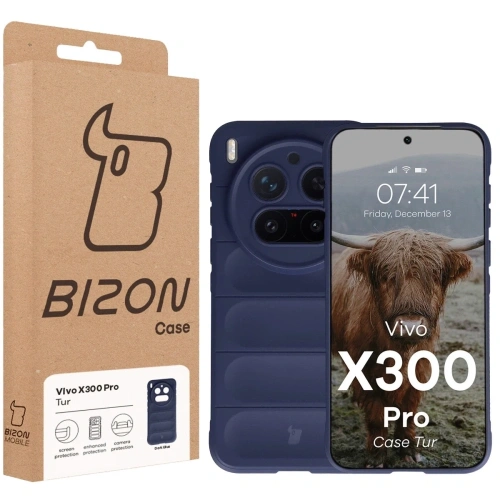 Pancerne etui Bizon Case Tur do Vivo X300 Pro granatowe
