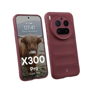 Pancerne etui Bizon Case Tur do Vivo X300 Pro burgundowe