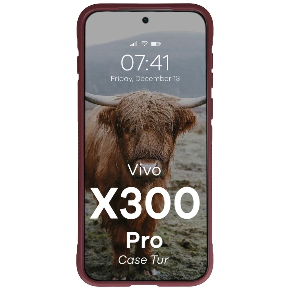 Pancerne etui Bizon Case Tur do Vivo X300 Pro burgundowe