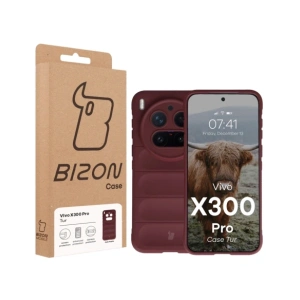 Pancerne etui Bizon Case Tur do Vivo X300 Pro burgundowe