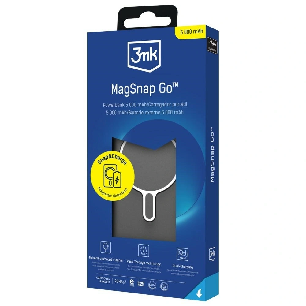 Powerbank 3MK MagSnap Go 5000mAh 20W USB-C szary