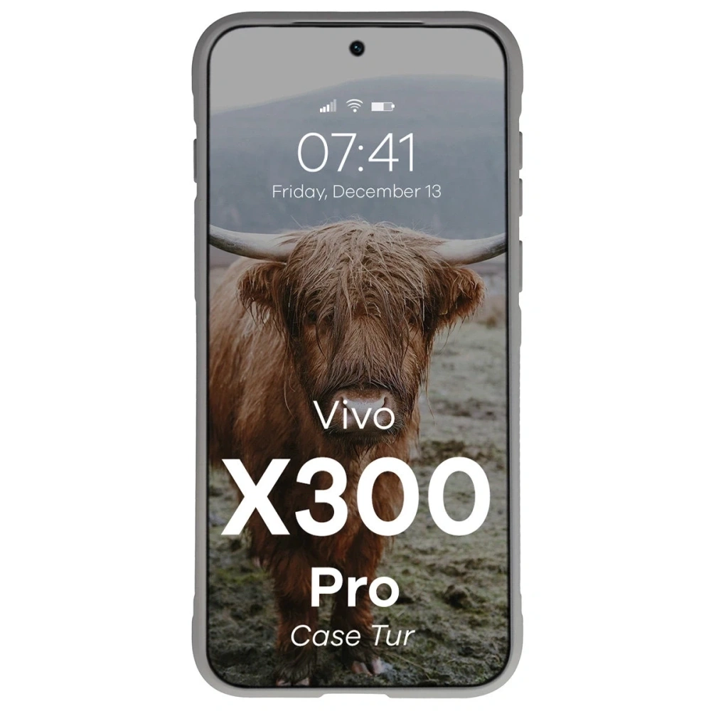 Pancerne etui Bizon Case Tur do Vivo X300 Pro jasnoszare