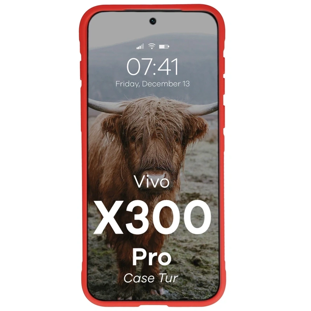 Pancerne etui Bizon Case Tur do Vivo X300 Pro czerwone