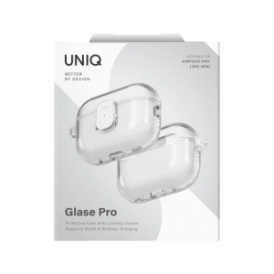 Etui UNIQ Glase Pro do Apple AirPods Pro 3 Lock Case przezroczysty
