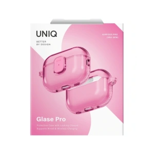 Etui UNIQ Glase Pro do Apple AirPods Pro 3 Lock Case różowy