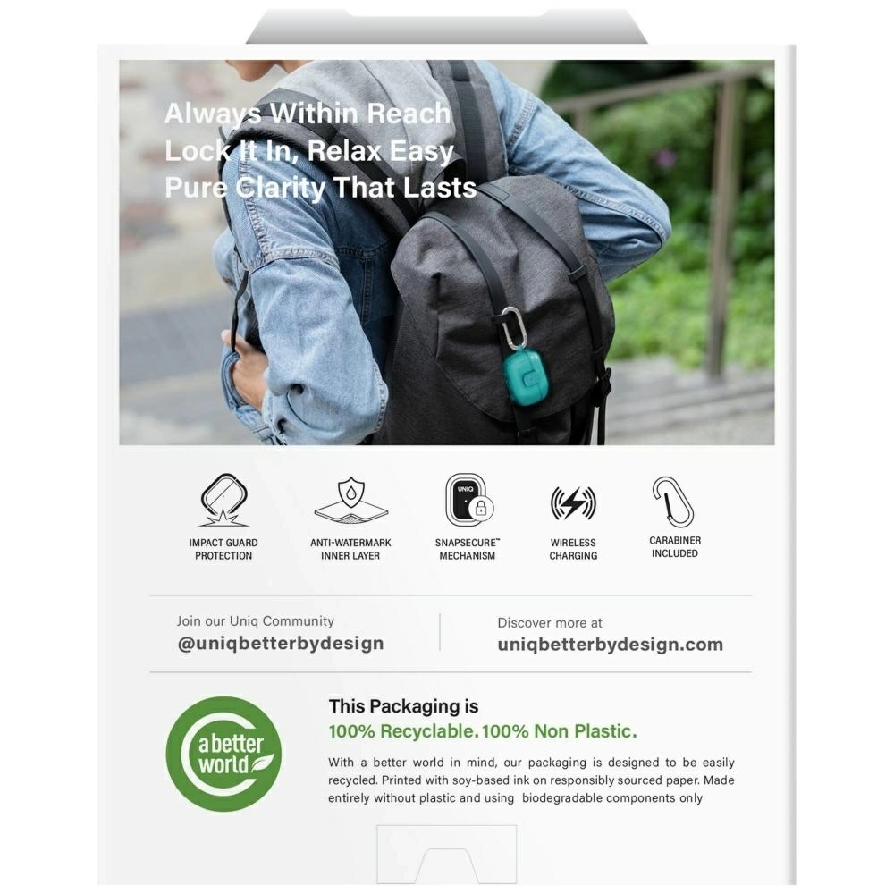 Etui UNIQ Glase Pro do Apple AirPods Pro 3 Lock Case smoke