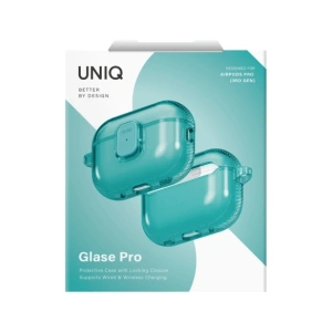 Etui UNIQ Glase Pro do Apple AirPods Pro 3 Lock Case turkusowy