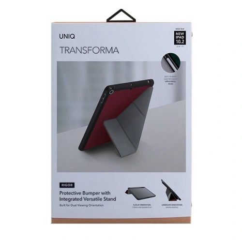 Etui UNIQ Transforma Rigor iPad 10.2" (2019) czerwony/coral red