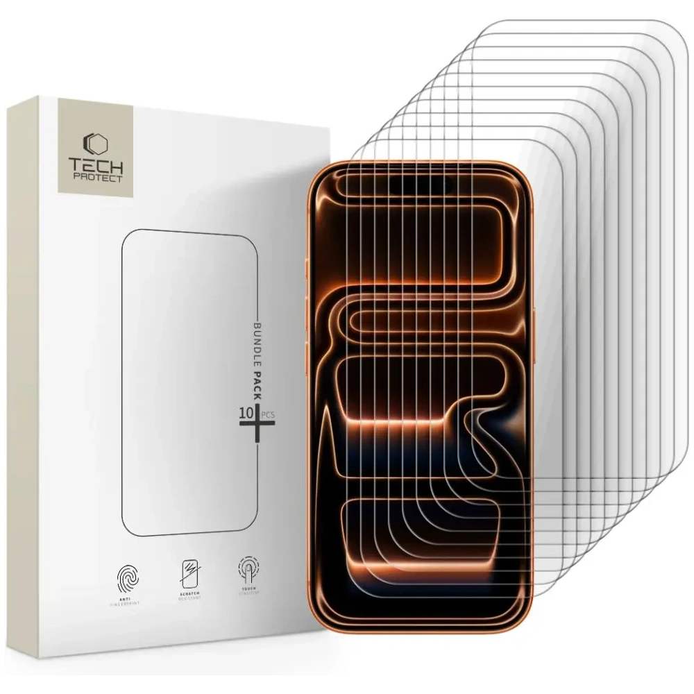 Szkło hartowane Tech-Protect Bundle do Apple iPhone 16 Pro Max / 17 Pro Max Clear [10 PACK]