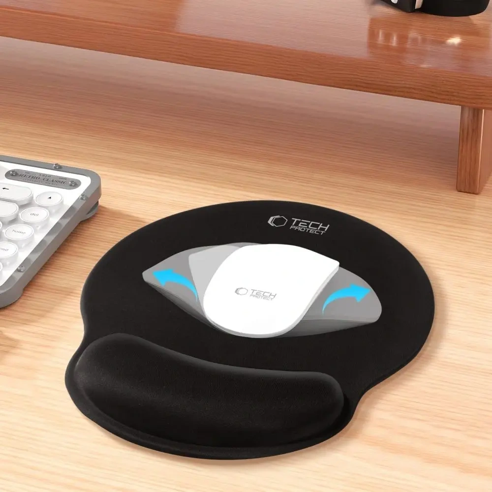 Podkładka Tech-Protect A200 Mouse Pad With Gel Wrist Rest 25x22.5cm Black