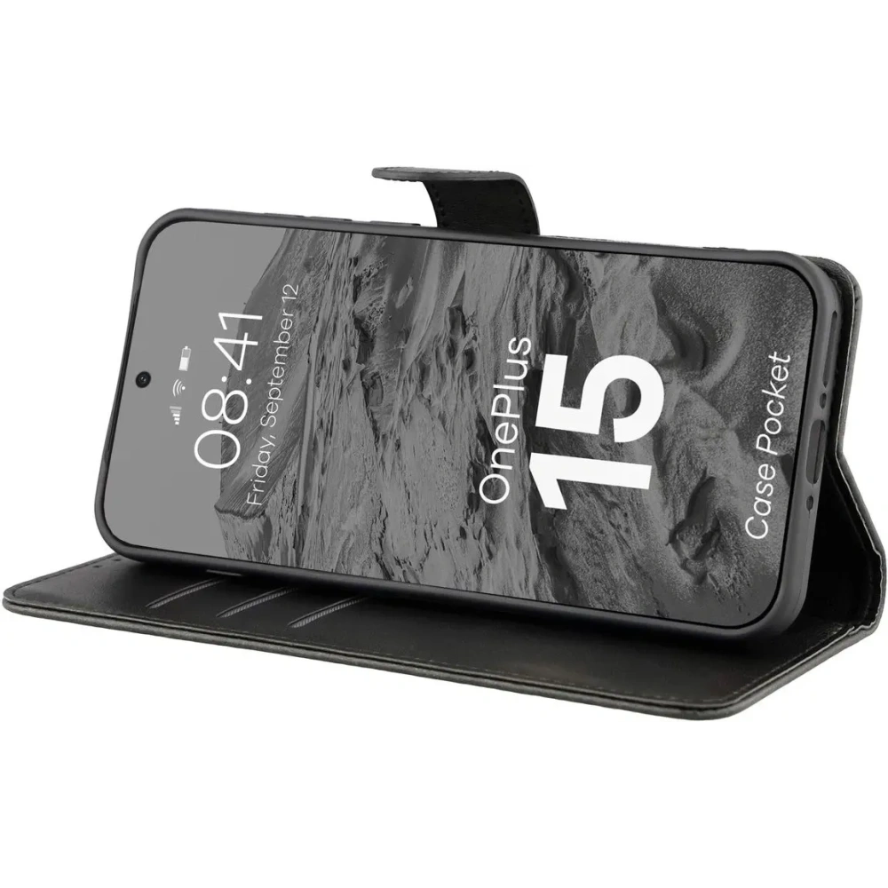Etui z klapką Bizon Case Pocket do OnePlus 15 czarne
