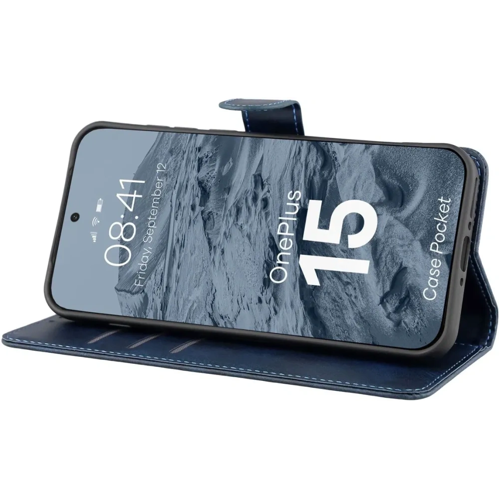 Etui z klapką Bizon Case Pocket do OnePlus 15 granatowe