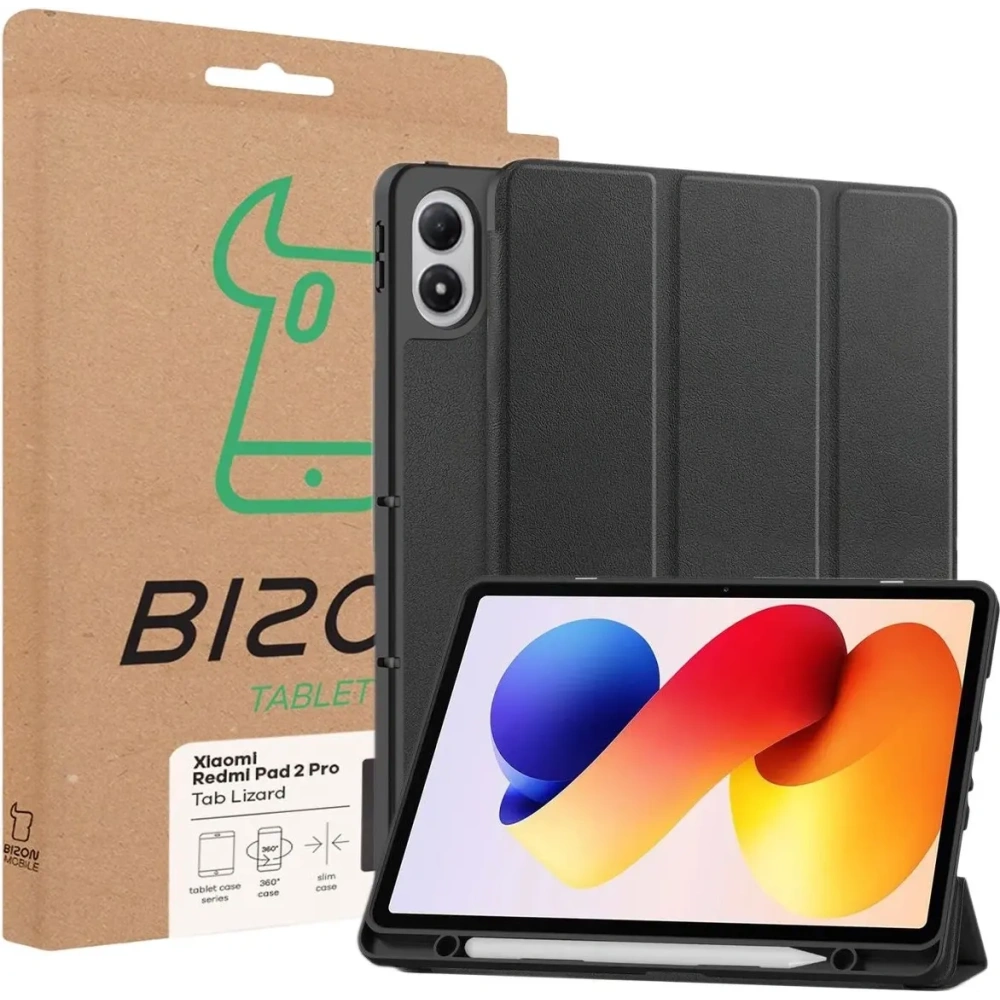 Etui z klapką Bizon Case Tab Lizard do Xiaomi Redmi Pad 2 Pro czarne
