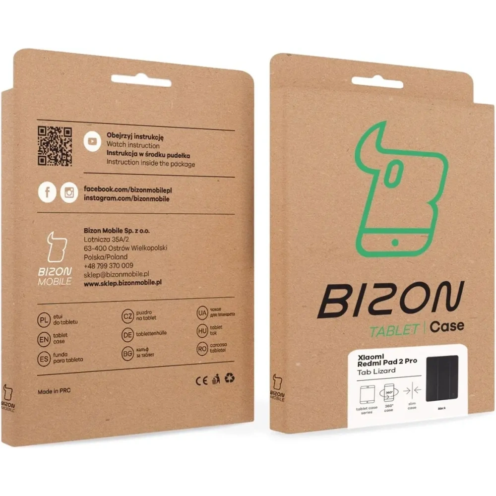 Etui z klapką Bizon Case Tab Lizard do Xiaomi Redmi Pad 2 Pro czarne