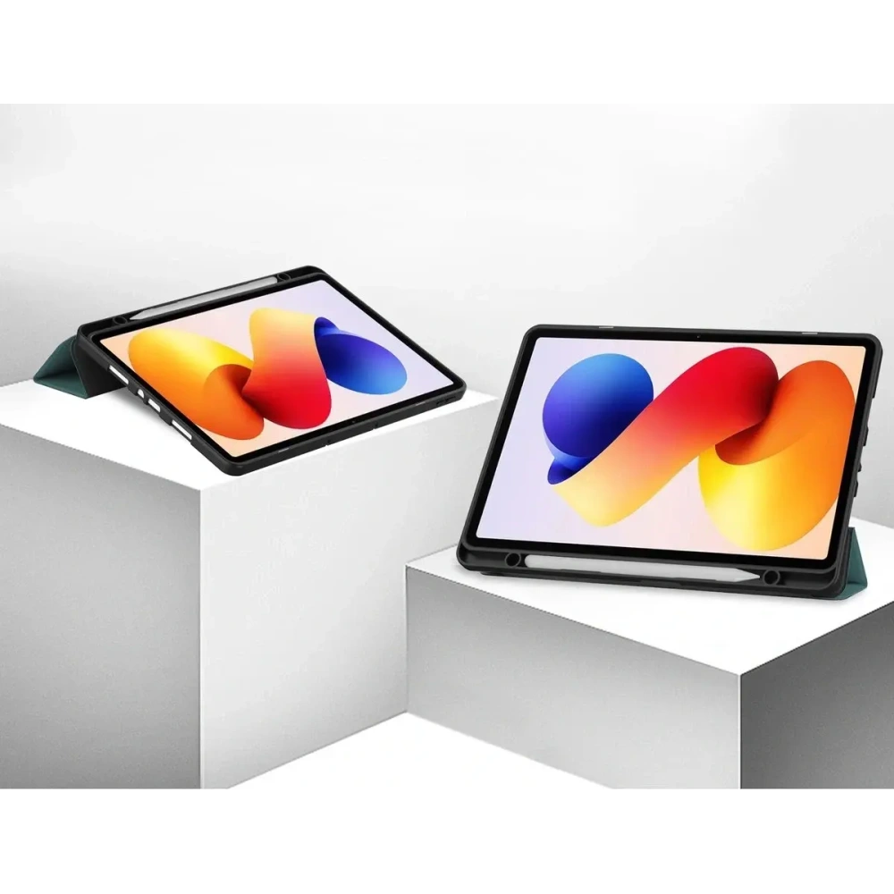 Etui z klapką Bizon Case Tab Lizard do Xiaomi Redmi Pad 2 Pro ciemnozielone