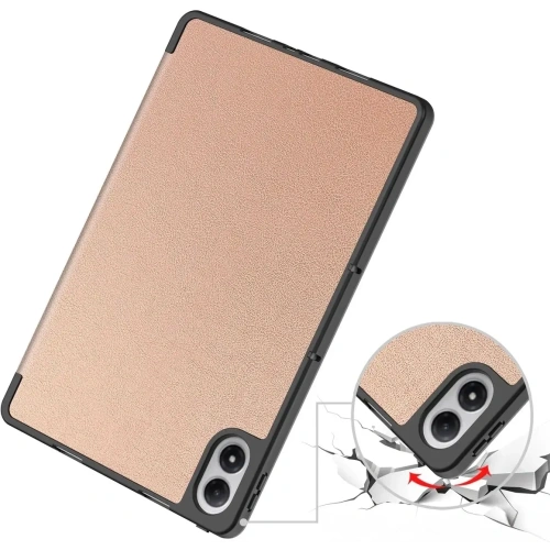 Etui z klapką Bizon Case Tab Lizard do Xiaomi Redmi Pad 2 Pro różowozłote