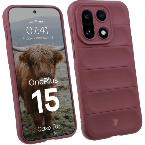 Pancerne etui Bizon Case Tur do OnePlus 15 burgundowe