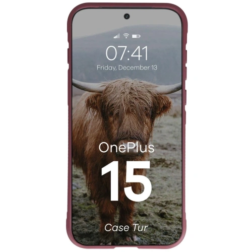 Pancerne etui Bizon Case Tur do OnePlus 15 burgundowe