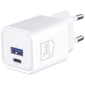 Ładowarka sieciowa 3MK Hyper Charger PD 33W GaN QC4+ PPS AFC FCP SCP USB-A + USB-C biały