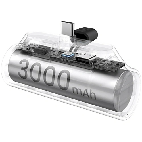 Powerbank USAMS PB79 Mini Tail Plug Portable 3000mAh USB-C srebrny