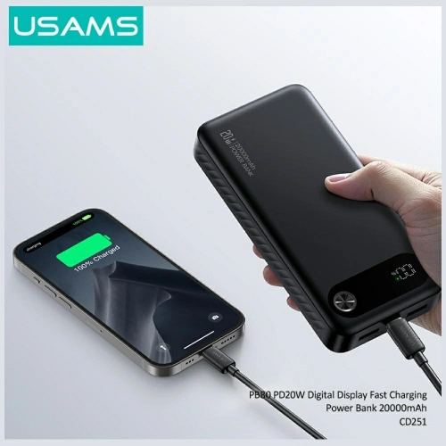 Powerbank USAMS PB80 PD20W 20000mAh czarny