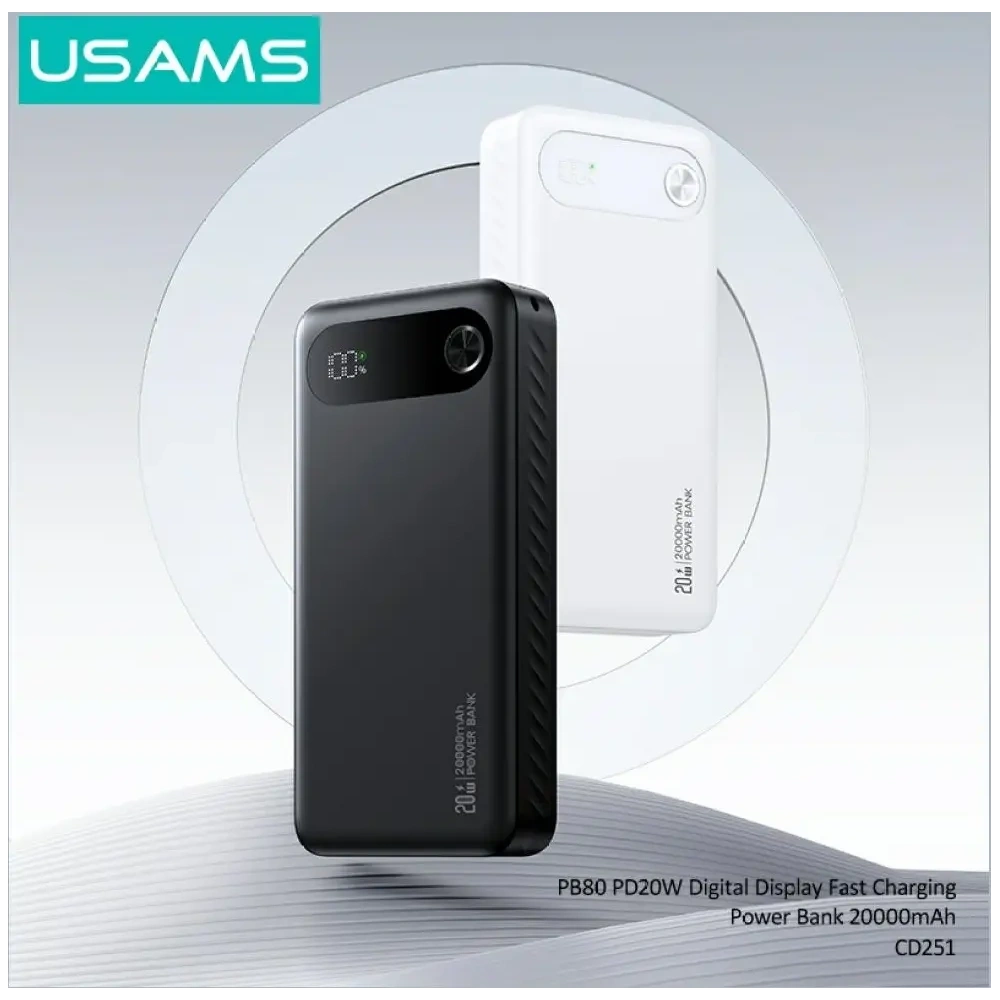 Powerbank USAMS PB80 PD20W 20000mAh czarny