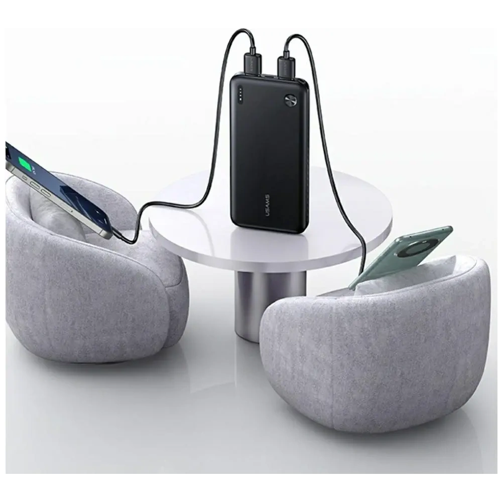 Powerbank USAMS PB83 2xUSB-A, USB-C 10000mAh czarny