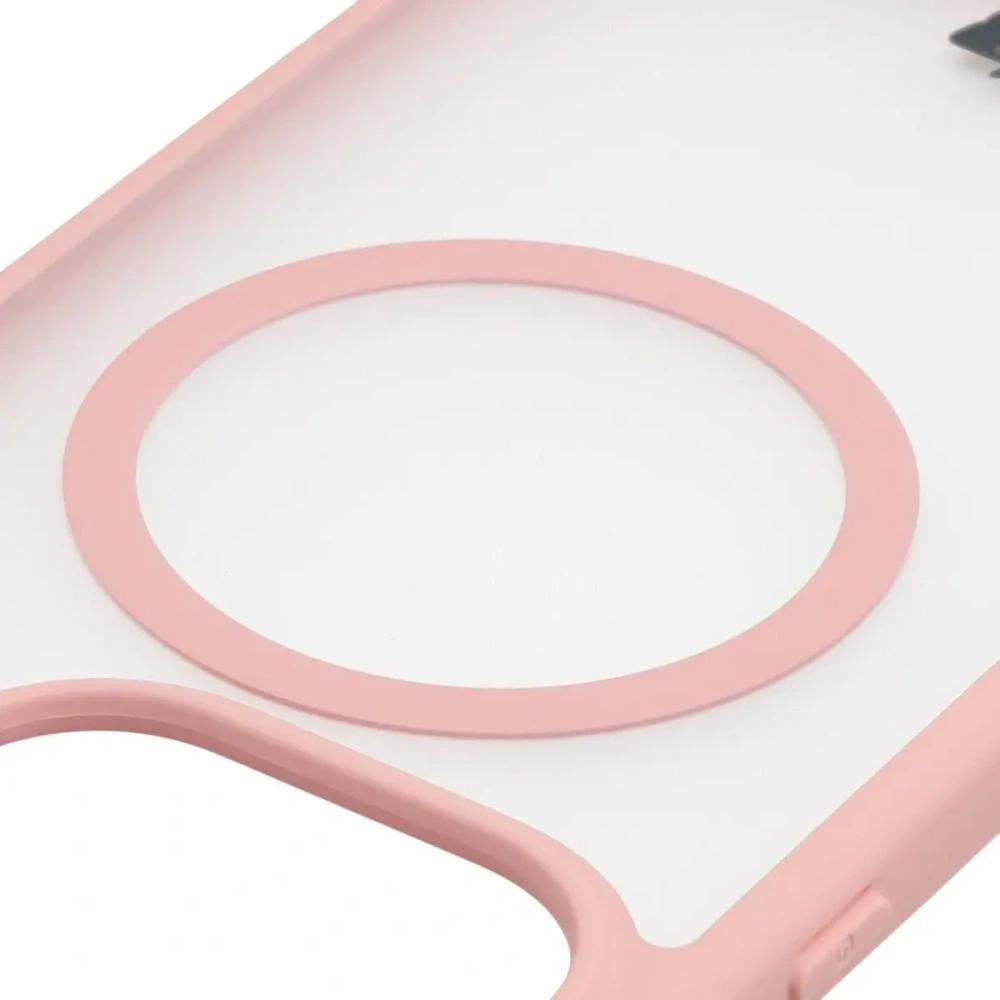 Etui z pierścieniem magnetycznym Bizon Case MatteO do OnePlus 15 przydymione-jasnoróżowe