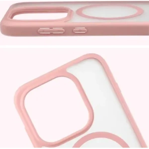 Etui z pierścieniem magnetycznym Bizon Case MatteO do OnePlus 15 przydymione-jasnoróżowe