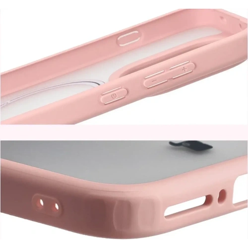 Etui z pierścieniem magnetycznym Bizon Case MatteO do OnePlus 15 przydymione-jasnoróżowe