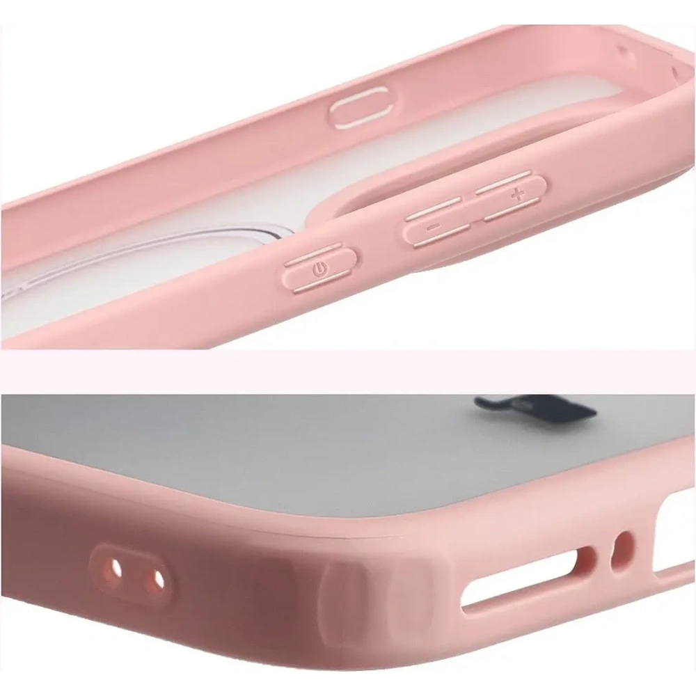 Etui z pierścieniem magnetycznym Bizon Case MatteO do OnePlus 15 przydymione-jasnoróżowe