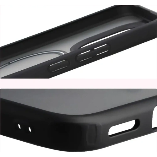 Etui z pierścieniem magnetycznym Bizon Case MatteO do Xiaomi 15T przydymione-czarne