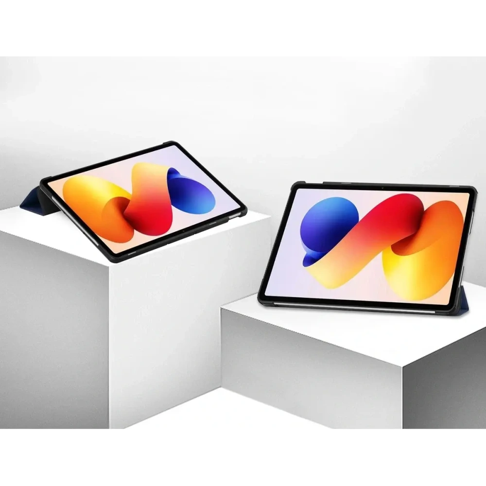 Etui z klapką Bizon Case Tab Croc do Xiaomi Redmi Pad 2 Pro granatowe