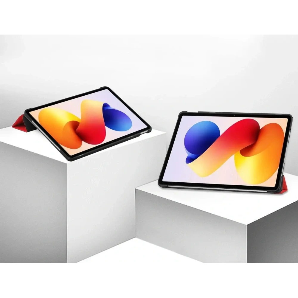 Etui z klapką Bizon Case Tab Croc do Xiaomi Redmi Pad 2 Pro czerwone