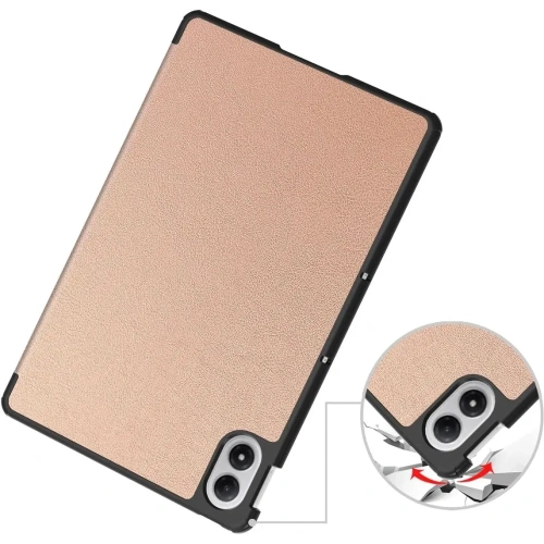 Etui z klapką Bizon Case Tab Croc do Xiaomi Redmi Pad 2 Pro różowozłote