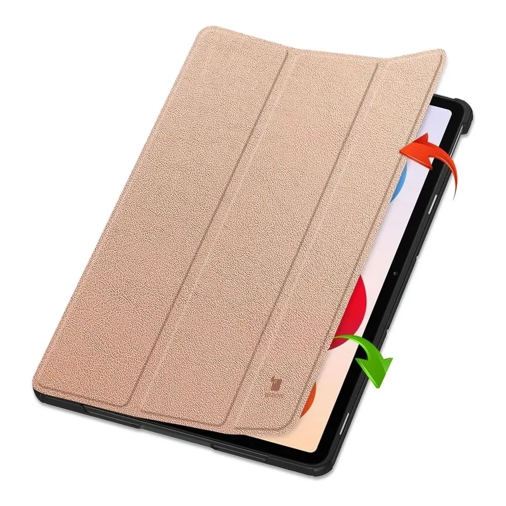 Etui z klapką Bizon Case Tab Croc do Xiaomi Redmi Pad 2 Pro różowozłote