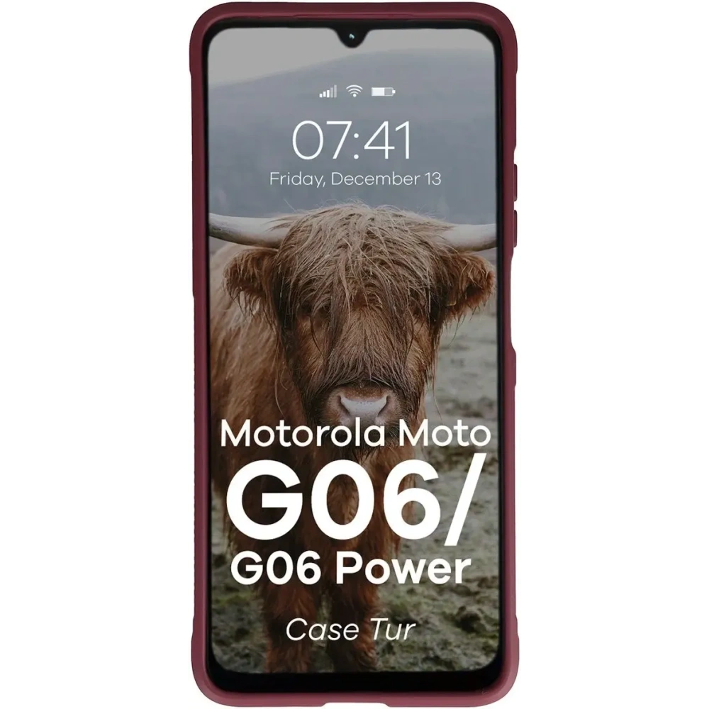 Pancerne etui Bizon Case Tur do Motorola Moto G06 4G / G06 Power 4 burgundowe