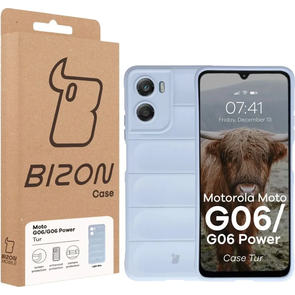 Pancerne etui Bizon Case Tur do Motorola Moto G06 4G / G06 Power 4 jasnoniebieskie