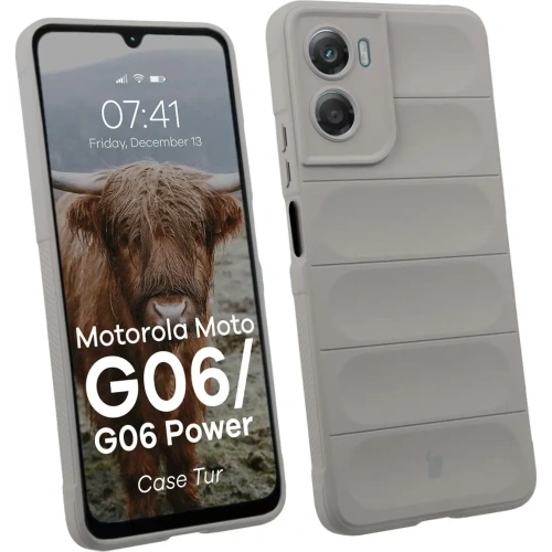 Pancerne etui Bizon Case Tur do Motorola Moto G06 4G / G06 Power 4 jasnoszare