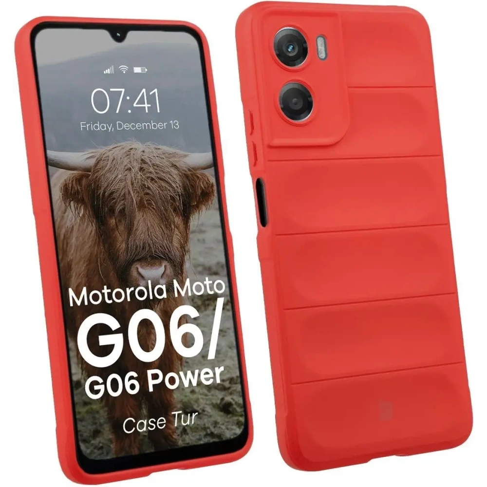 Pancerne etui Bizon Case Tur do Motorola Moto G06 4G / G06 Power 4 czerwone