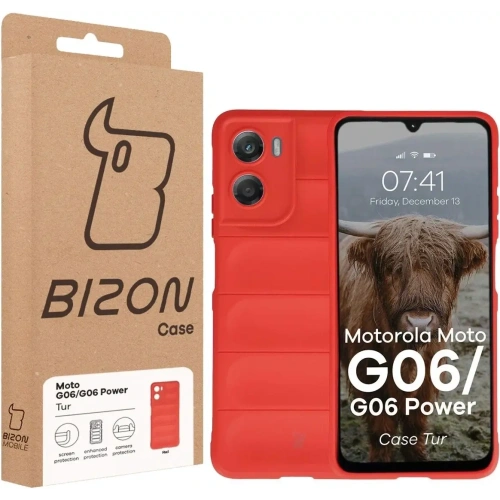 Pancerne etui Bizon Case Tur do Motorola Moto G06 4G / G06 Power 4 czerwone