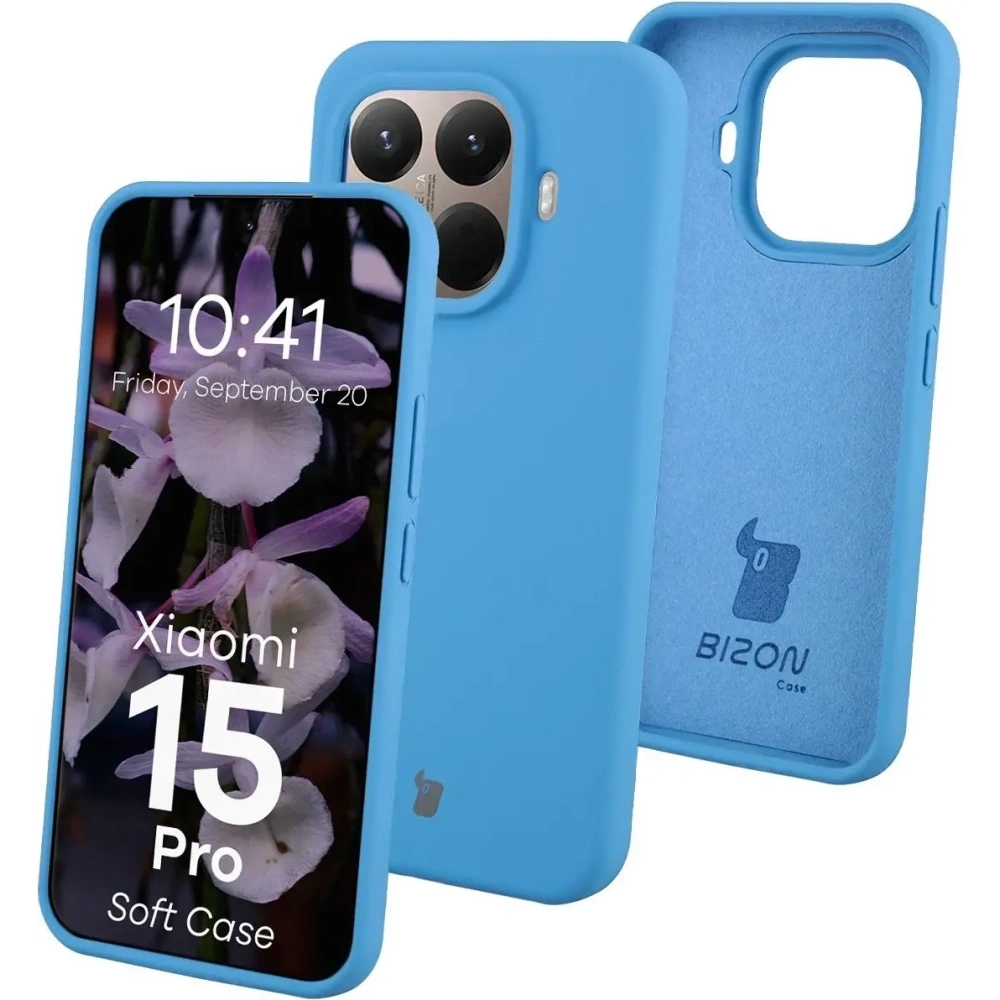 Silikonowe etui Bizon Soft Case do Xiaomi 15T Pro niebieskie