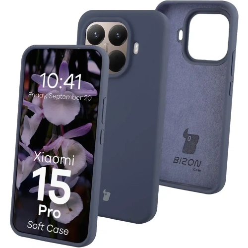 Silikonowe etui Bizon Soft Case do Xiaomi 15T Pro ciemnoniebieskie