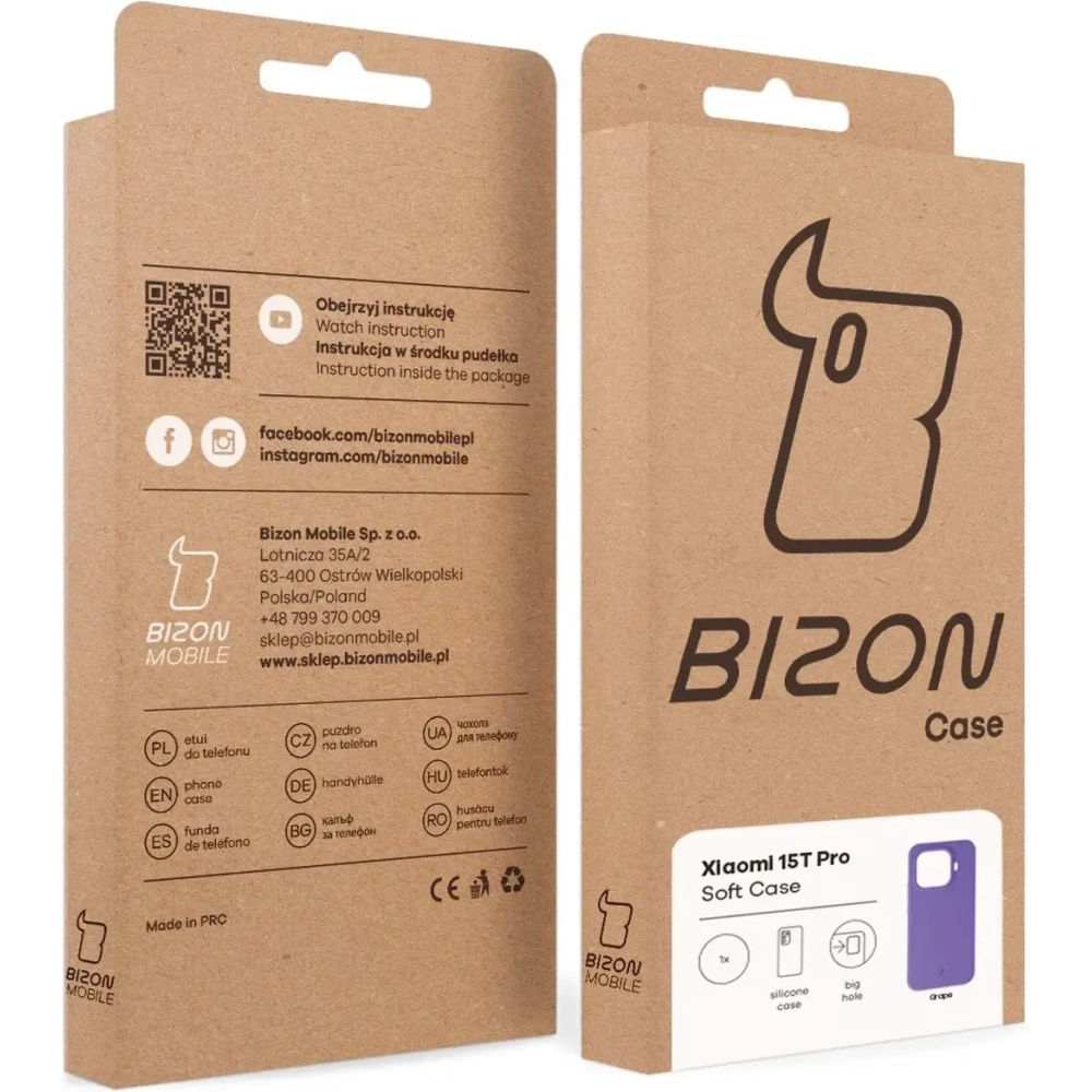 Silikonowe etui Bizon Soft Case do Xiaomi 15T Pro fioletowe