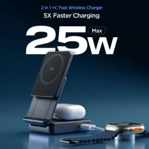 Ładowarka indukcyjna Spigen Essential EF302MOQ Qi 2.2 2in1 Magnetic MagSafe Wireless Charger Black